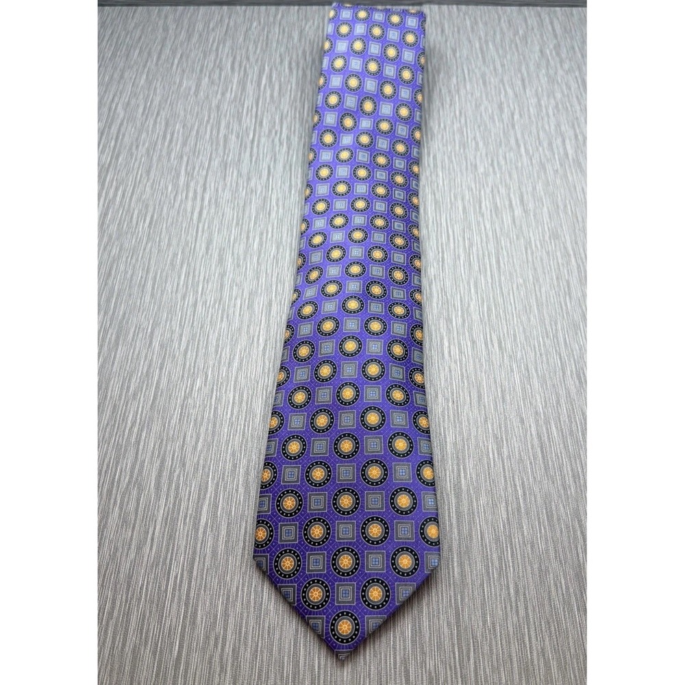 Donald J Trump Signature Collection Silk Tie Purple Geometric Gold Bar Power